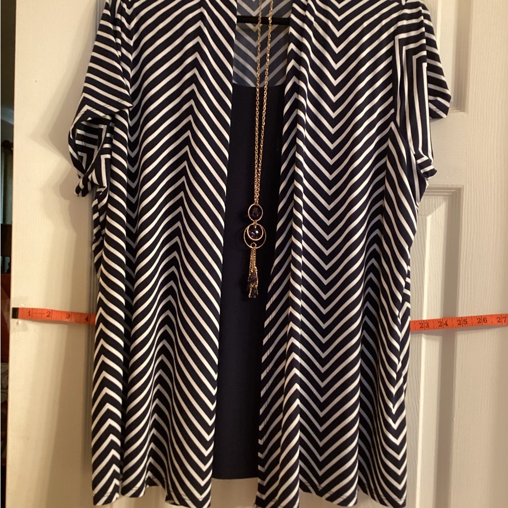 Liz McCoy Chevron Top with Necklace